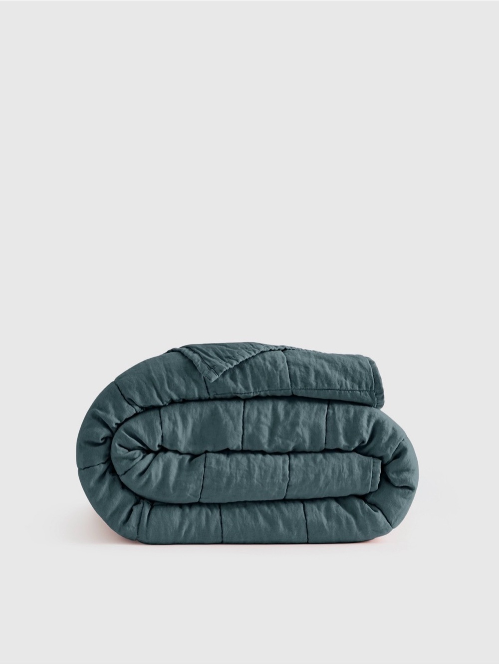 Quince Lightweight European Linen Box Quilt, Full/Queen, Ocean 🌊